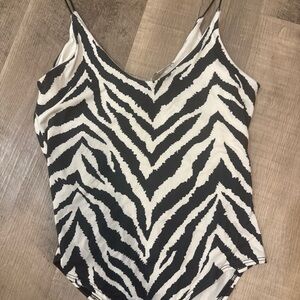 Gaze Black and White Zebra Print Bodysuit